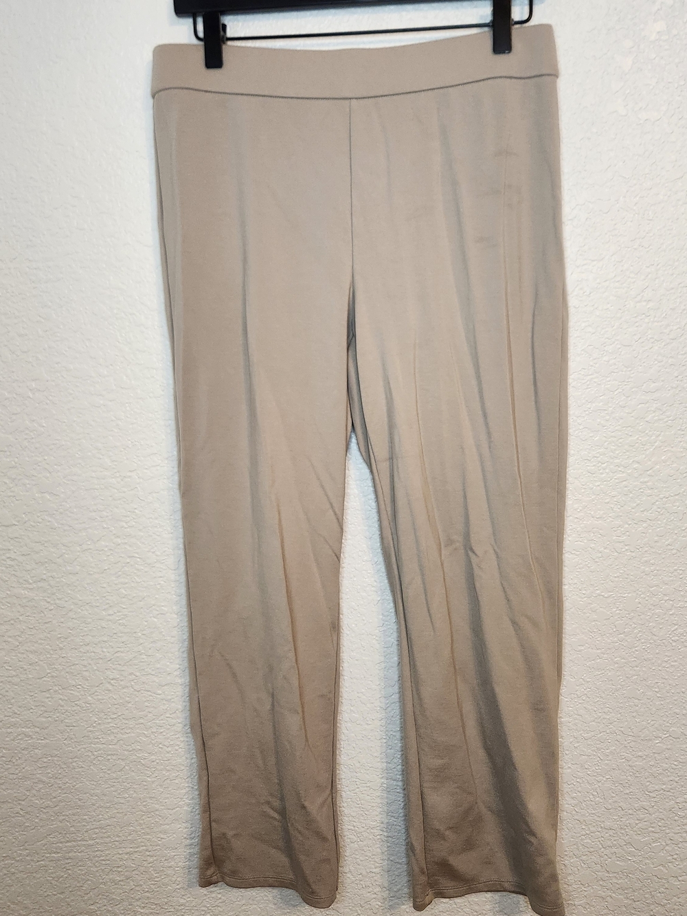 Eileen Fisher Washable Stretch Slim Crepe Ankle Pants Women Sz PM Beige Stretch
